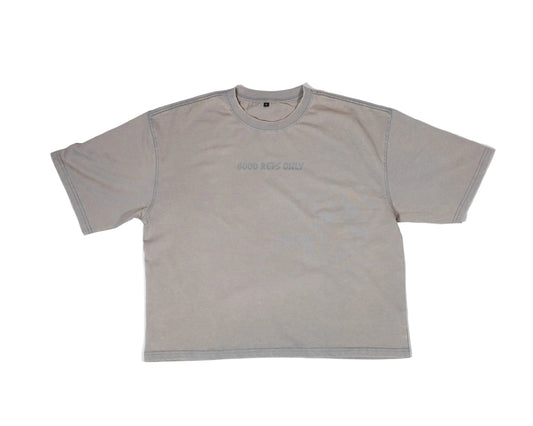 Box Cut Tee in Acid Wash Gray